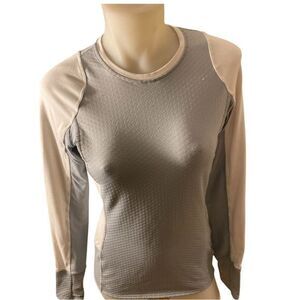 Athleta Momentum Top -XS gray ,cream.  Polyester spandex
